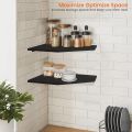 Corner Shelf Wall Mount, Set of 2 Floating Corner Shelf Organizer for TV Accessories, Speaker, Cable Box, Game Console, Storage for Bathroom Kitchen Living Room Bedroom, Rustic Brown. 