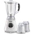 Black & Decker 1.5 L Blender BLX300-B5 with 2 Grinder Mills, White | 300 Watts. 