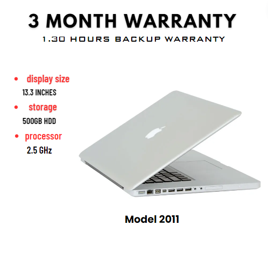 Apple MacBook Pro 2011 A1278 Display 13-inch Laptop (Intel i5 2.5 GHz, 8 GB RAM, 256 SSD, Intel HD, macOS High Sierra - Silver Free Bag