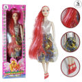 Sweet Malena Barbie Doll Dress Up Set Fashion Clothes Skirt Casual Clothes Suit Girl toys - Cute Barbie Beautiful Long Hair Doll Moveable Joints (Shoulders and Legs) With Shoes and Flexible Body Gift Set For Girls - Random Dress Included - 12 Inch. 
