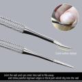 (Pack of 2) Professional Stainless Steel Cuticle Spoon Pusher Double-end Nail Cleaner Toenail Dirt Remover Tool for Men and Women (Silver), Professional Safe Nail Treatment Pedicure Tool Kit Under Nail Cleaner Tools Pain Relief. 