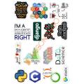 10 Pcs Data Science Programming Language Logo Stickers Pack For Laptop, Desk , Notebook and  Mobile Covers DIY Stickers - JangoMango Store. 