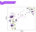 Wall Sticker For Living Room Romantic Purple flower Wall Stickers For Home.. 