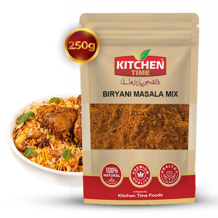 Biryani Masala Mix - Biryani Spices - Biryani Recipe Mix Masala - Cooking Masala - Biryani Packet - Pure Ingredients - Recipe Mix - Biryani Masala 250g By Kitchen Time Foods