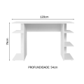 HAQ FURNITURE Home office desk,OFFICE TABLE, Modern Wood Computer Gaming Desk, Office Writing Workstation, Large Monitor Stand and 5 Storage Shelves, White. 
