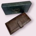 Original Balisi BL02C Men's Leather Bifold Long Wallet with Push Button Closure. 