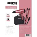 Geepas 4 In 1 Hair Dressing Set | 2000W Portable Hair Dryer, Straightener, Curler with Eva Bag  Ideal for Styling All Hairs, 2 years Warranty. 