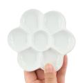 Multiple Uses Ceramic Paint Palette Tray White 6/7 Grid Plum Blossom Paint Plate 3 Size Durable Mixing Colour Tray for Artist. 