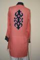 Cotton Doria Aplic With Hand Embroidery Antique Kurta For Men. 