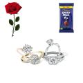 Gift Box For Her One Rose Plus One Chocolate And One High Quality Ring Show Your Love. 