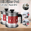 Oil Filter Pot - Oil bottle For Kitchen - Oil Bottle - Oil Strainer Pot Stainless Steel Grease Strainer - Oil Storage Pot For Cooking Oil - Oil Container Stainless Steel Oiler Tank Container. 