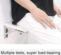 2 Pcs Sturdy Folding Shelf Brackets, Heavy Duty White Metal Triangle Table Bench Folding Shelf Brackets, Folding Shelf Hinge Wall Mounted,Available in 4 Sizes:12/14/16/18inches. 