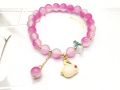 Cross-border new bracelet two-color crystal imitation jade glass Hetian jade rabbit bracelet women's wholesale jade rabbit beaded jewelry. 