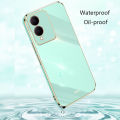 Biruiqu for VIVO Y17s Back Cover Luxury 6D Plating Frame Shiny Bling Phone Pounch Soft Silicone Square Phone Case. 