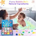 12 Pcs Luxury Aromatherapy Bath Bomb Gift Set for Kids & Moms | Handmade Fizzy Bubble Balls with Essential Oils & Surprise Animal Toys. 