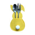 4pcs/Set Easter Bunny Cutlery Holder Handmade Festive Easter-Themed Bunny Cutlery Holder Home Decor Felt Easter Cutlery Holder for Easter Parties Home Decoration Kitchen Accessories Dining Table. 
