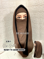 2 in1 Ninja Nector Ready To Wear Hijab Color Coffee. 