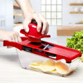 Vegetable Chopper Dicer Slicer Cutter, 6 in 1 Multi-Function Vegetable Cutter Set with 6 Stainless Steel Rotary Blades & Potato Peeler, Easy to Clean. 