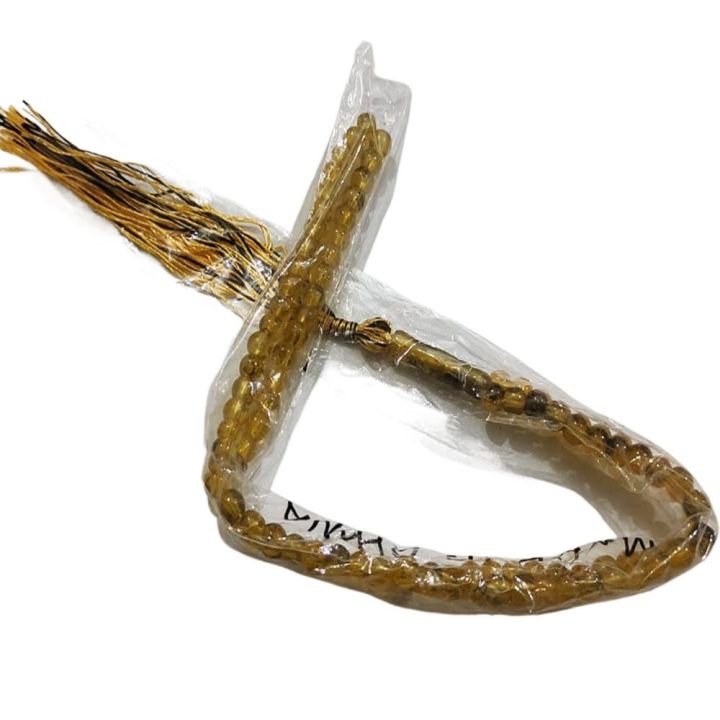 100 Beads Crystal Tasbeeh | Clear Yellow