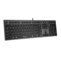 A4tech Fstyler FX50 Scissor Switch Wired Keyboard - Ultra Slim Keycaps - Thin Profile - Aluminum Body - Anti Slip Pads - Multimedia Hot Keys - FN Key - For PC/Laptop/Mac. 