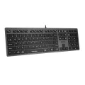 A4tech Fstyler FX50 Scissor Switch Wired Keyboard - Ultra Slim Keycaps - Thin Profile - Aluminum Body - Anti Slip Pads - Multimedia Hot Keys - FN Key - For PC/Laptop/Mac. 