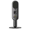 FANTECH MCX02 LEVIOSA Live Active Noise Cancellation ANC Professional Condenser Microphone With Auto Ducking And Monitoring Cardioid Polar Pattern RGB Button For Live Streaming PC Gaming Recording - Black. 