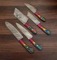 Damascus Chef's Knife Set of 5 BBQ Knife Kitchen Knife. 