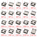 10Pcs USB Type C 2/6/16/24 Pin Connector Female Jack Charging Port SMD SMT Solder DIY Repair USB-C Type-C Socket Connectors. 