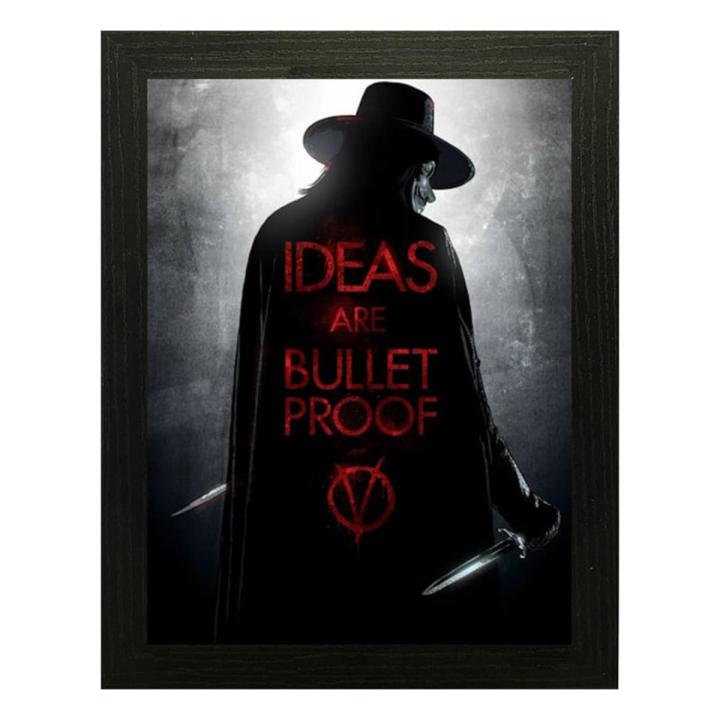 V for Vendetta Ideas are Bulletproof Movies Poster Frame, Framed Movies Poster - Raqeeq OFD54
