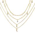 Zovoli Multi-Element Crystal Necklace For Women Gold Vintage Multiple Layers Pendant Chains Necklaces Trend. 