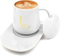 Openi - Coffee Mug Warmer - Electric Coffee Cup Warmer For Desk - USB - With Automatic On/Off - Best For Office And Traveling -Temperature Up to 104-122℉/ 40-50℃, Include Ceramic Mug, Cover, Spoon, Enjoy Anytime Hot Drinks,Green. 