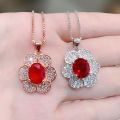 INTERNET CELEBRITY LIVE PLATING 18K LUXURY FULL DIAMOND SIX PIECES OF FLOWER RING EARRINGS STUD PENDANT NECKLACE JEWELRY SET TIKTOK. 