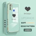 Tecno Spark 5 Air Spark 6 Air Lover Heart Square Edge Pattern Casing Plated Phone Shell Luxury Plating Soft Phone Case. 