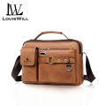 LouisWill Men's Business Shoulder Messenger Bag Briefcase Crossbody Bags Designer Luxury Men's Shoulder Bag Portable PU Handbag With Headphone Hole For Travel Outdoor Men Laptop Briefcases Bag. 