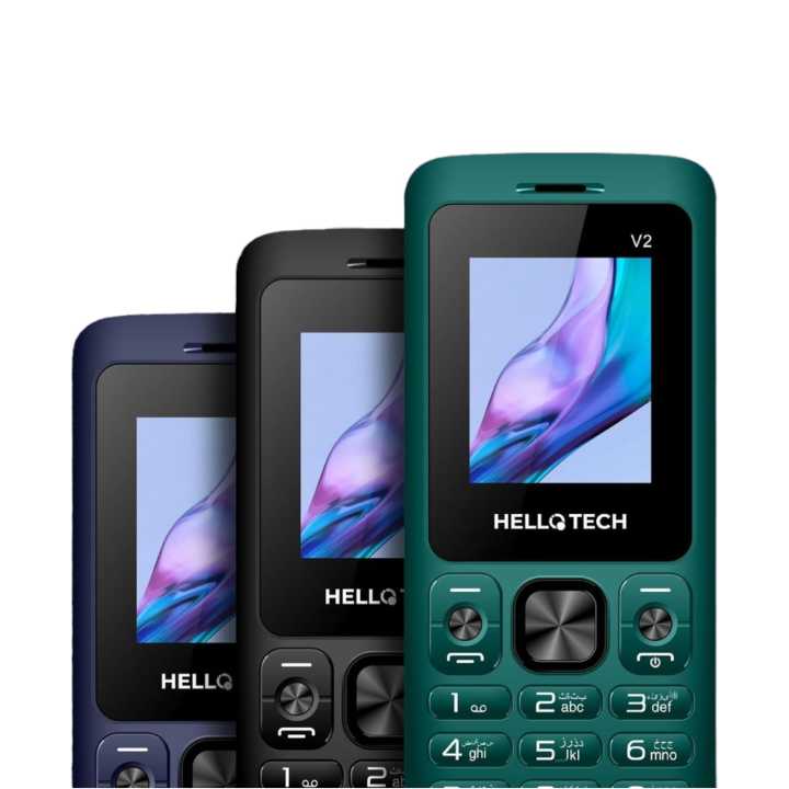 HelloTech V2 - Sleek Design - 1.8 Inch Display - 3000mAH Battery - Dual sim - PTA Approved - Wireless FM Radio - Camera - 1000 Contact save Memory - Auto call Recording - Powerful Torch Light - Bluetooth - 1 Year Brand Warranty
