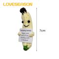 Emotional Support Banana Handmade Crochet Banana Doll with Encouraging Message Emotional Support Fruit Toy for Christmas Gift Buyers' Favorite Positive Knitted Doll. 
