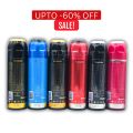 Body Spray Pack of 6 Big Bottle 200ml BigBoss Black | Dundill Blue | One2One Vip | Dundill Red | Darahim | Shahils Freshrite Brand Fragrance Fresh Scent Perfumed Body Spray For Men and Women Value Budget Gifting Birthday Anniversary Unisex Body Spray. 