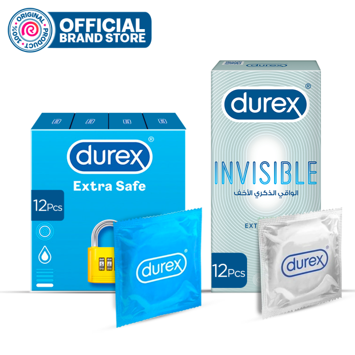 Durex Condoms Feeling Bundle - Invisible 12 Pcs + Extra Safe 12 Pcs