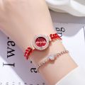 SHEIN Hot Sale Leaf Rhinestone Small Dial Women's Bracelet Watch Live Broadcast with Goods Temperament Women's Watch One Piece Dropshipping. 