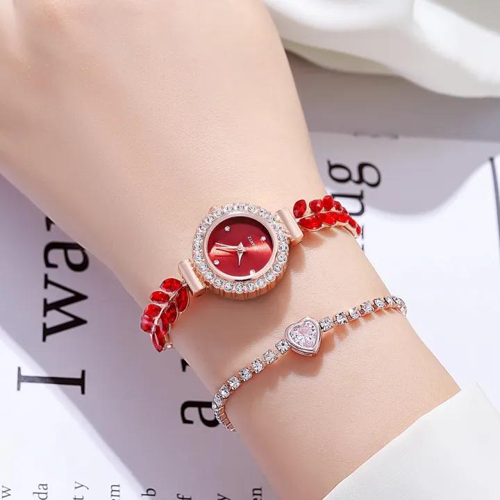 SHEIN%20Hot%20Sale%20Leaf%20Rhinestone%20Small%20Dial%20Women's%20Bracelet%20Watch%20Live%20Broadcast%20with%20Goods%20Temperament%20Women's%20Watch%20One%20Piece%20Dropshipping%20-%20Image%207