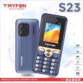 Myfon S23 - 1.8 inch Display - 1500mAH Battery - Dual Sim - PTA Approved - Auto call recording - Wireless FM Radio - 1 Year brand warranty. 