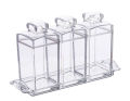 Set of 3 - Acrylic Spice Jar Set, Kitchen Condiment Container Set Clear Acrylic Airtight Seal Container With Lid Food Storage Jar. 