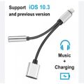 2 in 1 Lightning Adapter to Jack 3.5mm and Lightning Port for iPhone 11/11 Pro /11 Pro Max/ Xs Max/ X / XS/ 8 / 7. 