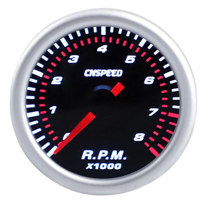 CNSPEED 52mm Auto Car Tachometer Tacho Gauge 0-8000 RPM 12V White