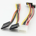 4 Pin IDE Male Molex to Dual SATA Female 15 Pin Y Splitter HDD/SSD Power Supply Cable. 