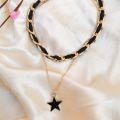 Double Layer Black Choker Necklace Pendant For Girls/women-MS Fashion House. 