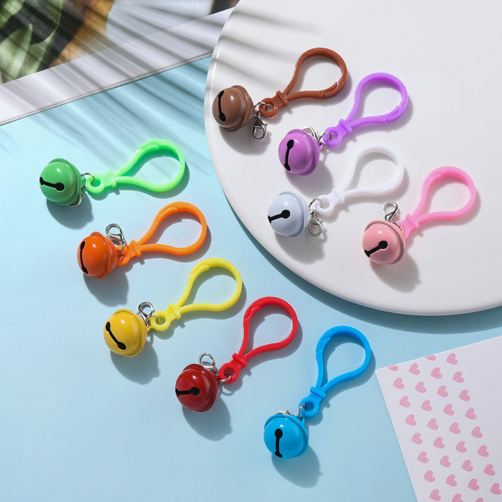 Mini Bell Rope Key Flob St. kunkka 1pcs/bag Colorful Bell Key Ring Plastic Key Fob Lobster ...