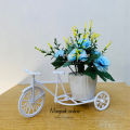 Unique Floral Cycle Decoration With Artificial Flowers Bicycle Woven Flower Basket Flower Vase for Home Wedding Decoration Best For Gift Home Deoration. 