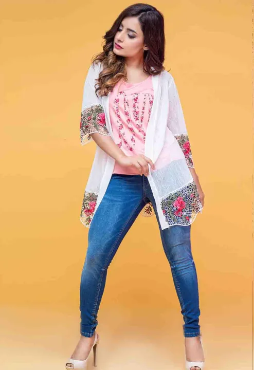 Ignite%20Womens%20Floral%20Lace%20Sheer%20Mesh%20Shrug%20-%20White%20-%20Image%203