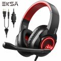 Eksa T8 Ps4 Gaming Wired Over Ear Headphones With Mic With Noise Canceling, Pc With Surround Stereo Sound, Led Light For Ps4, Pc, Laptop (Blue). 